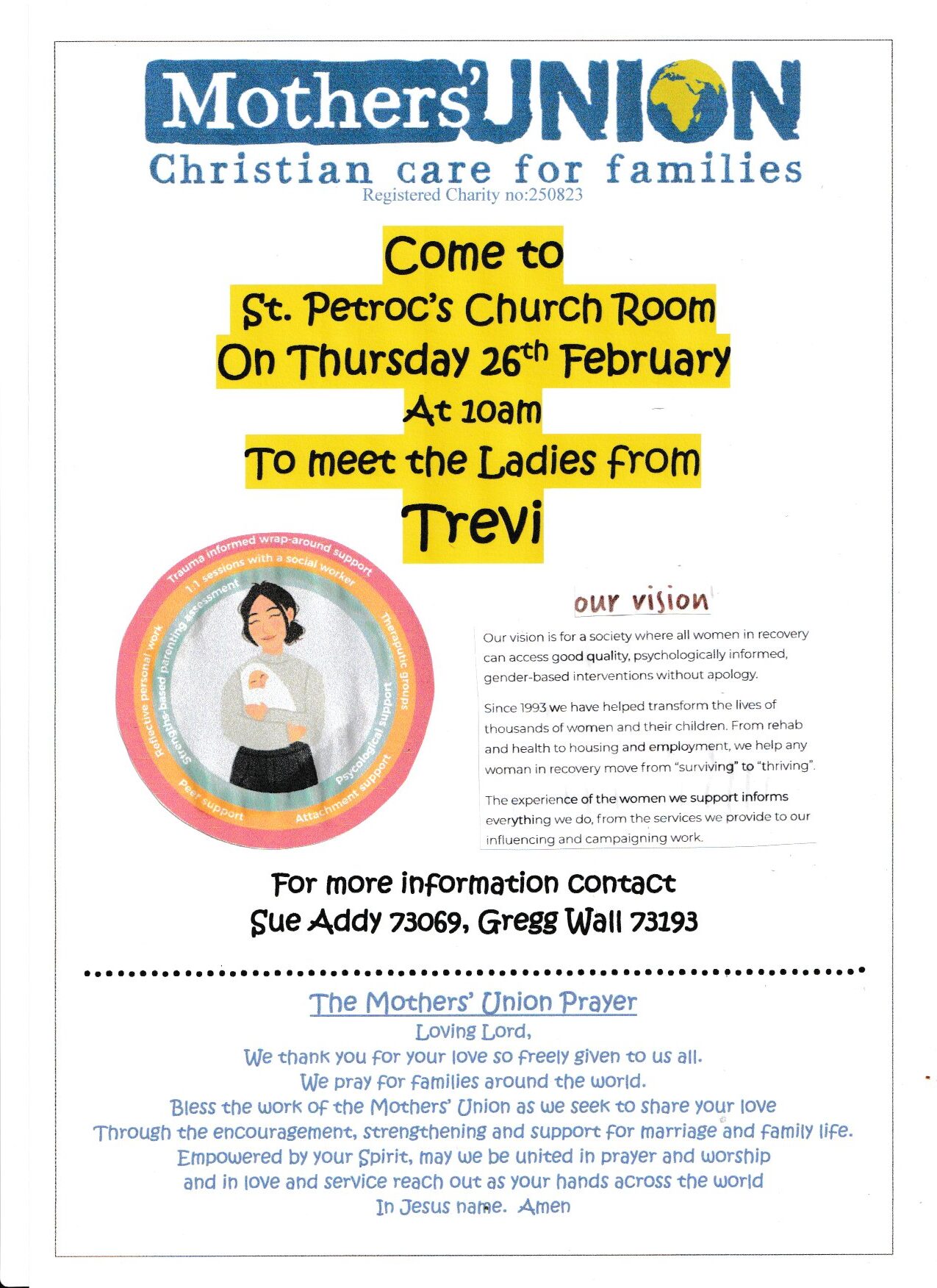 Next Mothers’ Union meeting – 26th February