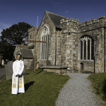 Gina outside Church